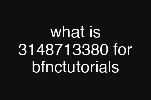 what is 3148713380 for bfnctutorials